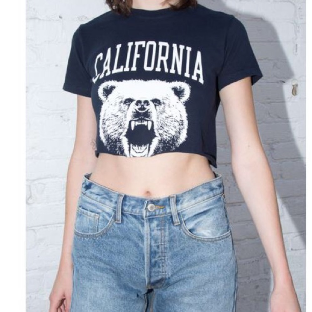 John Galt California Bear Cropped T-Shirt